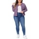 thumbnail image 2 of Chaquetas de mezclilla de mujer de tallas grandes Agnes Orinda, de manga larga, con bolsillos, 4X, morado, 2 of 7