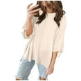 thumbnail image 2 of Beige Women's Long Sleeve T-shirt, Women'S Fashionable Casual Round Neck Top Long Sleeve T Shirt,Women's Long sleeve T-shirt XXL, 2 of 7