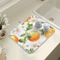 thumbnail image 4 of Yayeee Dish Drying Mat for Kitchen Counter 16" x 18" Microfiber Super Absorbent Coffee Decorative Pad, Floral Watercolor Oranges, 4 of 9