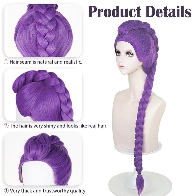 Braided Purple wig Amazon.com : Purple Long Box Braided Wigs Micro Braided Lace  main image 3
