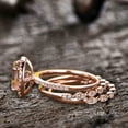 thumbnail image 7 of 4.75 Carat 10mm Round Morganite Bridal Set 10k Rose Gold Diamond Moissanite Engagement Ring Halo Stacking Matching Band, 7 of 7