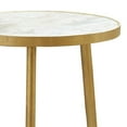 thumbnail image 2 of 22 Inch Modern Accent Table, Round Marble Top, White, Gold, 2 of 5