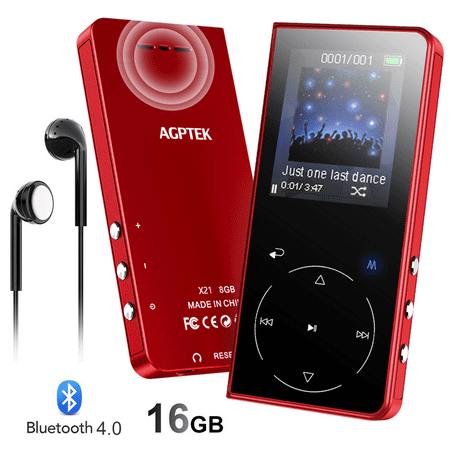 16gb Mp3 Player With Bluetooth Speaker Agptek Touch Button