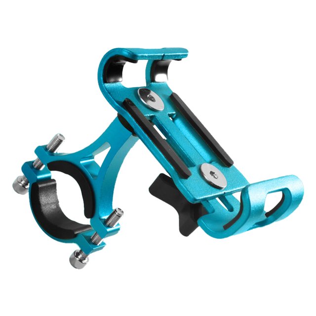 Eigraketly Soporte para teléfono móvil para manillar de bicicleta con almohadillas de silicona Soporte de aleación de aluminio Dispositivos de montaje Ciclismo Azul 360 grados giratorio Eigraketly OD019783-06