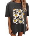 thumbnail image 3 of Faldas Cortas para Mujeres, Impresión de Flores Casual Oversized Camiseta de Manga Corta Top Hecho de 95% Poliéster 5% Spandex para Primavera Verano, Falda Corta de Verano, 3 of 7