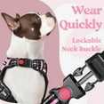 thumbnail image 4 of rabbitgoo Dog Harness Small Sized, No Pull Pet Harness with 3 Buckles, Adjustable Soft Padded Dog Vest with Instant Control Handle, Easy Walking Reflective Pet Vest for Small Dogs, Pink, Large, 4 of 10