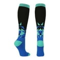 thumbnail image 2 of Unisex Graduated Colorful Patterned Compression Knee High Socks for Men and Women (Blue/Black), 2 of 6
