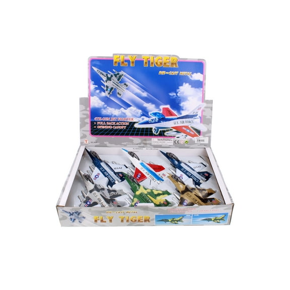 Box of 6 Flying Tiger U.S. Air Force F-16 Assortment - Showcasts 980N - 7.5" Scale Diecast Planes