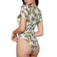 thumbnail image 3 of Naloa Hawaiian Style Women's Short-Sleeved Onesie, One-Piece Swimsuit for Parties, dates, clubs - Small, 3 of 9