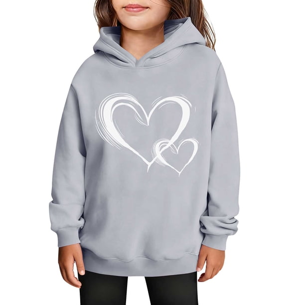Sudaderas con capucha para niños y niñas, sudaderas casuales de manga larga, lindas sudaderas de gran tamaño con bolsillo de polar, chaquetas para niñas