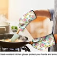 thumbnail image 4 of Pioneer Flower Floral Print Pattern Oven Mitt 2-Pack Set, Heat Resistant Kitchen Gloves, 7.7" X 12", 4 of 6