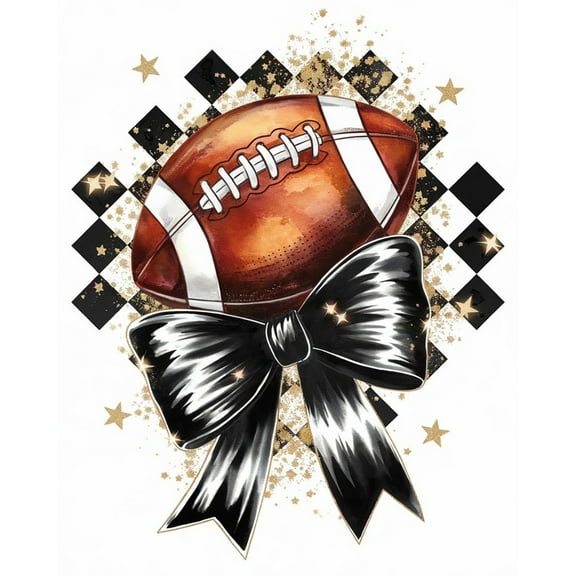 5D Diamond Painting Kits for Adults kids Beginners Paint By Diamond Set Round Full Drill Craft Diamond Art Painting Art Craft Painting Kit-Football and Bow