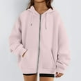 thumbnail image 5 of Womens Zip Up Hoodies Oversized Sweatshirts Fall School Fashion Outfits Casual Jackets 2025 Winter Clothes Light pink S, 5 of 5