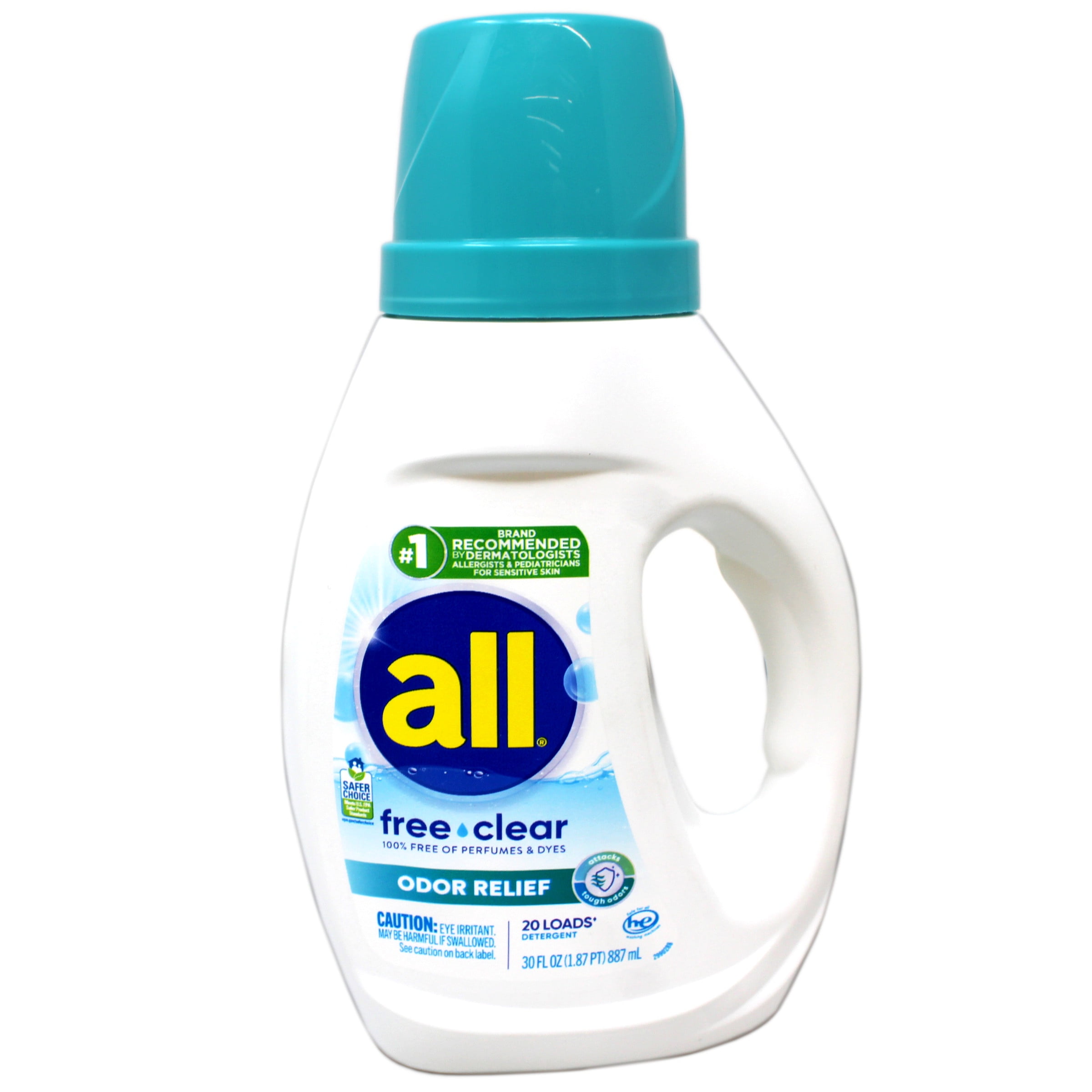 3 Pack - All Liquid Laundry Detergent, Free Clear with Odor Relief, 20 Loads, 36 fl oz