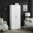 thumbnail image 2 of Hopkins Modern Freestanding Storage Closet with 7 Shelves in White, 2 of 7