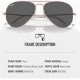 thumbnail image 3 of Ray-Ban RB3025 AVIATOR ROSE GOLD Pilot Shaped Non-Polarized Sunglasses for Men & Women - Includes Official RAYBAN Eyewear Kit - Ideal Formal & Casual Wear Sunglasses - Dark Grey Lens, 3 of 7
