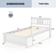thumbnail image 3 of Gymax Twin Size Bed Frame w/ Headboard Wood Slat Support No Box Spring Needed, 3 of 10
