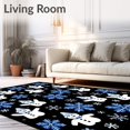 thumbnail image 2 of ODIKA 5'x7' Machine Washable Non-Slip Area Rug, Winter Wonderland Featuring Playful Snowmen and Snow Dusted Pine Branches High Traffic Rug with Pad, Black, 734233, 2 of 8