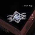 thumbnail image 2 of K-KED Women Cubic Zircon 925 Silver Filled Ring Delicate Jewelry Wedding Ring Sz 6-10-6, 2 of 7