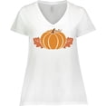 thumbnail image 3 of Inktastic Oak Leaf Pumpkin Women's Plus Size V-Neck T-Shirt, 3 of 5