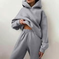 thumbnail image 2 of Lumtrix Womens 2 Piece Outfits Oversized Hoodies Jogger Sweatpants Lounge Sweatsuits Y2K Tracksuit Fall Fashion Sets with Pockets Light Gray XL, 2 of 7