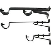 Urbanest Adjustable Double Rod Bracket, Up to 1 1/8", Black