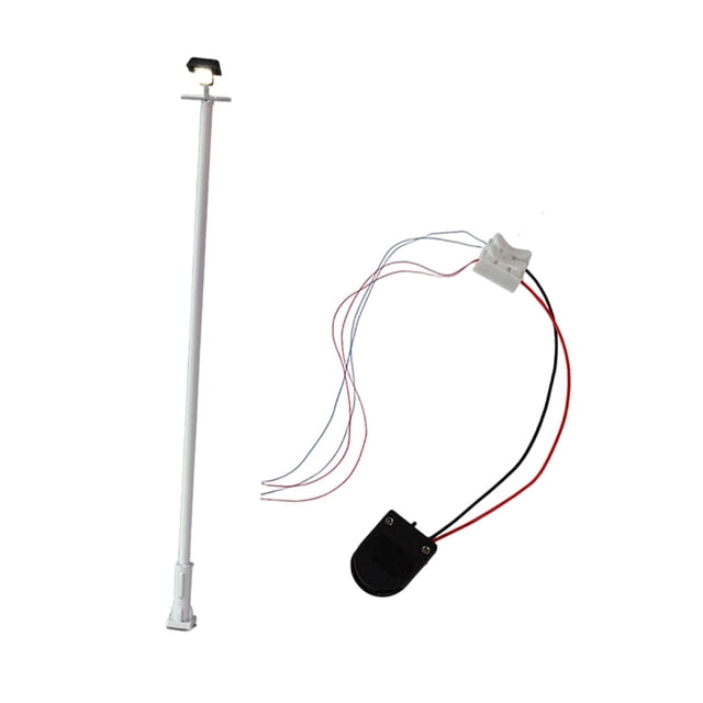 HILABEE LED Street Lamp for Model Railways in 1:87 Scale, Simulated Miniature Scene Accessory, Metal Lamppost for Layout Photography And White