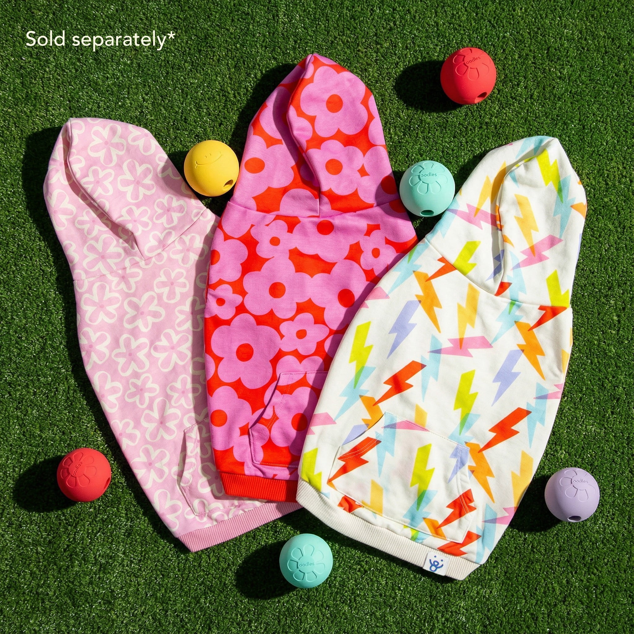 Oodles Pink Tropical Blooms Floral Spring Dog Hoodie, Extra Large