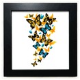 thumbnail image 1 of Colourful Blue Yellow Flower Black Square Frame Picture Wall Tabletop, 1 of 3