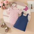 thumbnail image 4 of WOYY Girls Summer Outfits Cartoon Print Romper Denim Suspender Skirt Headband, Sizes 0-18M, 4 of 4