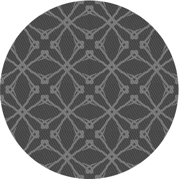 Ahgly Company Indoor Round Patterned Platinum Gray Area Rugs, 5' Round