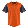 thumbnail image 3 of Baseball Short Sleeve Button Down Team Orange Jersey Baseball Team Sport Uniforms for Men, 3 of 5