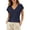Navy, variant on Womens Cap Sleeve Crop Tops Cotton V Neck T Shirt Boxy Loose Fit Short Sleeves Tee Summer Fashion Clothes 2026