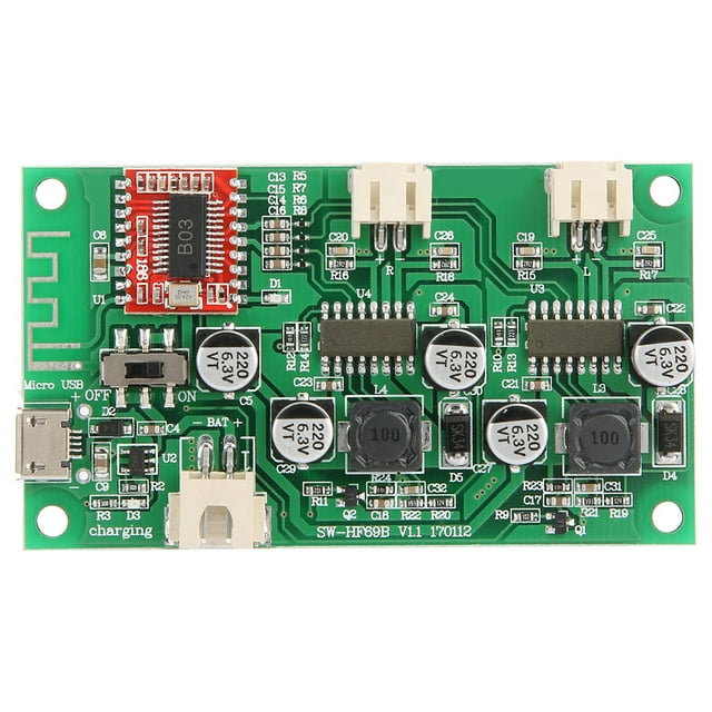 Placa amplificadora, amplificador de potencia Bluetooth 2x6W Módulo amplificador Placa amplificadora de potencia Bluetooth Resultados impresionantes
