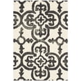 thumbnail image 2 of Safavieh Dip Dye Flower Distressed Wool Area Rug, Ivory/Charcoal, 2' x 3', 2 of 7