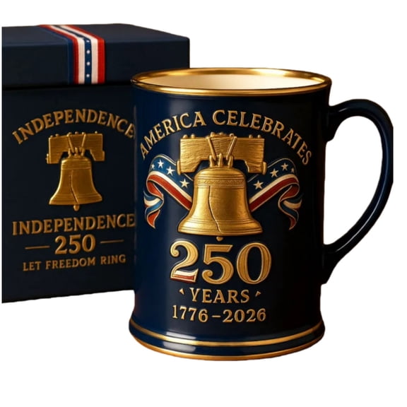 liyanJIAJU America 250th Anniversary Mug, Handmade 250th Anniversary Oil Barrel Mug - Liberty Bell Design, for Graduation, Anniversaries & Holidays (1PC)