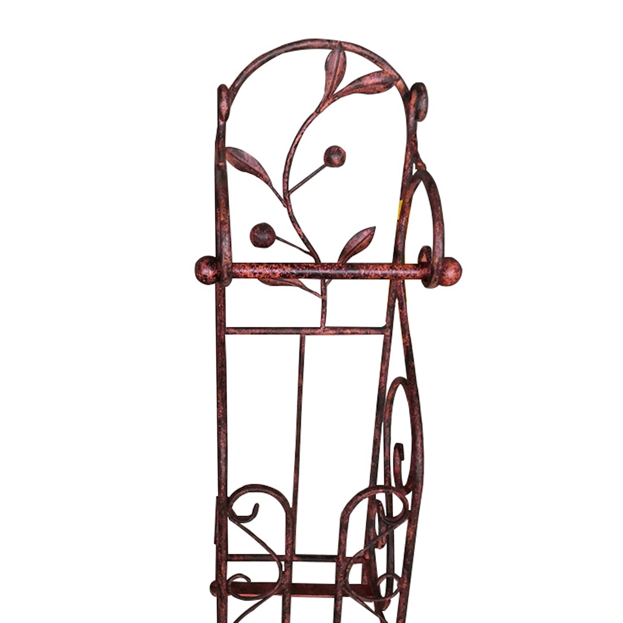 Benzara Classic Free standing Metal Toilet Paper Holder, Bronze