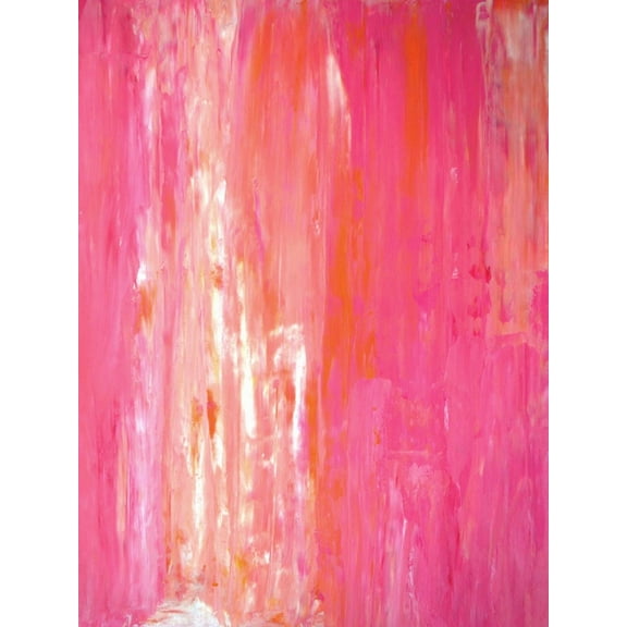Art.com Pink and White Abstract Art Painting Art Print by T30Gallery, 12" x 16"