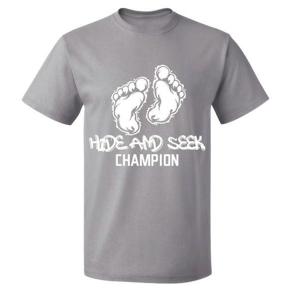 Unisex T-Shirt, Hide And Seek Champion, Slim Fit, Short Sleeve Sweater - Sport Grey Small