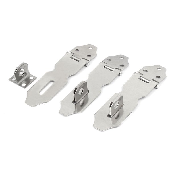 Cupboard Stainless Steel Padlock Door Latch Lock Hasp Staples 2.5" 3pcs