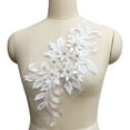 thumbnail image 2 of SPRING PARK Flower Sequin Rhinestone Motif Trim Applique Wedding Dress DIY Sewing Embroidery, 2 of 7