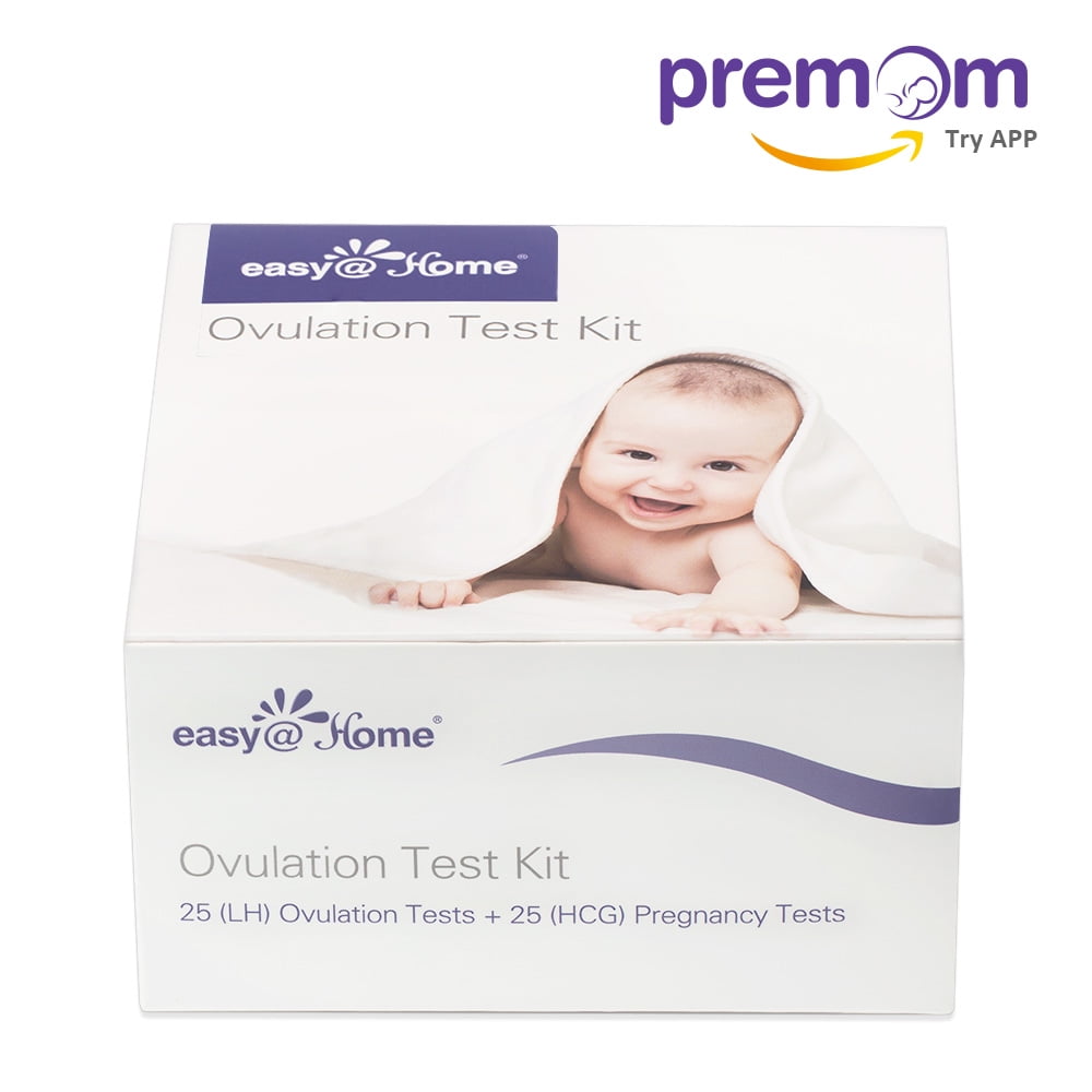 Easy@Home 25 Ovulation Tests (LH tests) and 25 Pregnancy Test (HCG tests) Combo Urine Test Strips Kit - the reliable Ovulation Predictor Kits, 25 LH + 25 HCG Tests