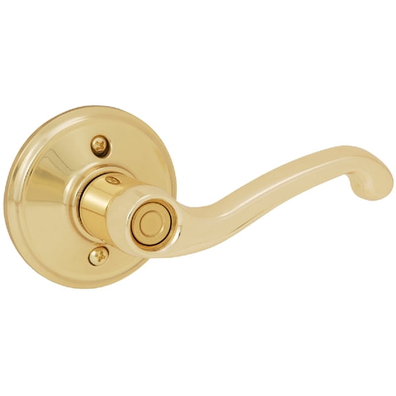 Schlage F40 V FLA 605 Flair Door Lever, Bed & Bath Privacy Lock, Bright Brass