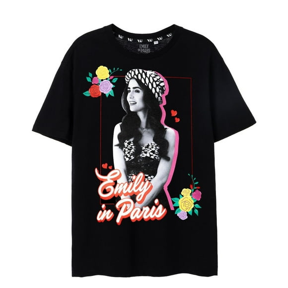 Emily In Paris T-Shirt à Manches Courtes à Motif Floral pour Femmes