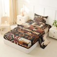 thumbnail image 2 of jejeloiu Western Deer Twin Sheets,Aztec Pattern Bedding For Boys,Earthy Multi,3 Pieces,1 Fitted Sheet and 1 Pillowcase, 2 of 6