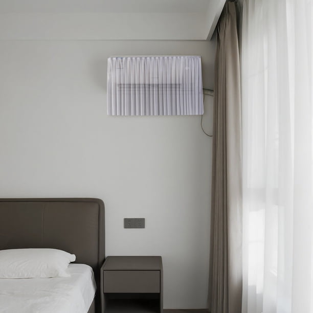 Cortina deflectora de viento para aire acondicionado, diseño floral, tejido de poliéster, para salón y dormitorio, ventana