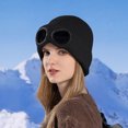 thumbnail image 4 of Ski Goggle Beanie Hat for Women Thick Fleece Lined Knit Skull Cap Mens Warm Winter Outdoor Hats, 4 of 4