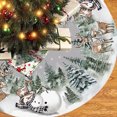thumbnail image 4 of ¡Ganga del Día!, Falda de árbol de Navidad con cuello de 48 pulgadas, árboles de Navidad, copos de nieve, decoración navideña suave, falda de árbol de Navidad con copos de nieve a cuadros, acebo, 4 of 8