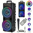 thumbnail image 2 of 6000W Portable Speaker with Heavy Bass, Dual 6.5/8.5 Inch Subwoofer, Large Stereo for Party, Karaoke, Dancing, w/Mic & Remote Control, 2 of 14
