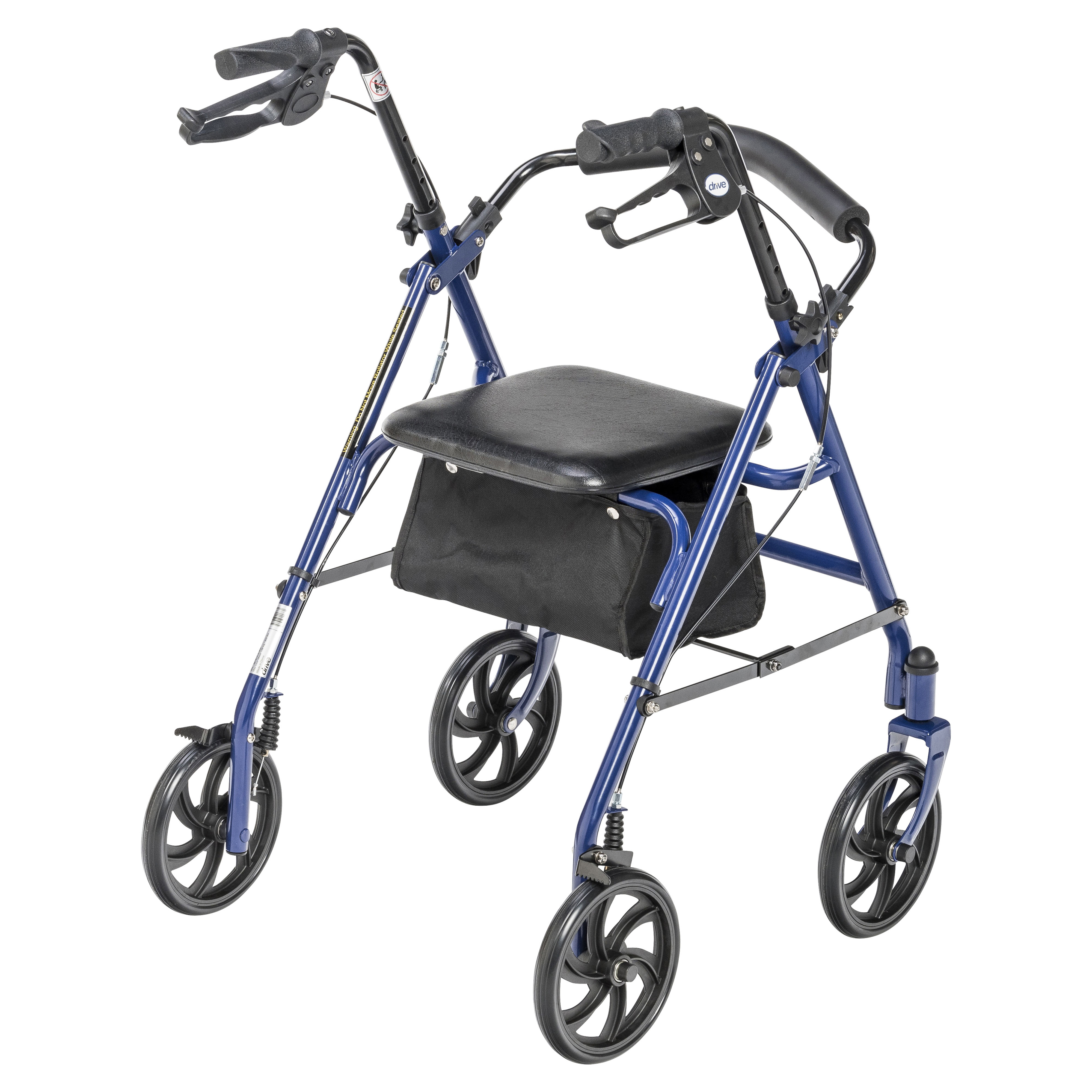 Drive Medical Four Wheel Rollator Rolling Walker with Fold Up Removable Back Support, Blue - image 4 of 9